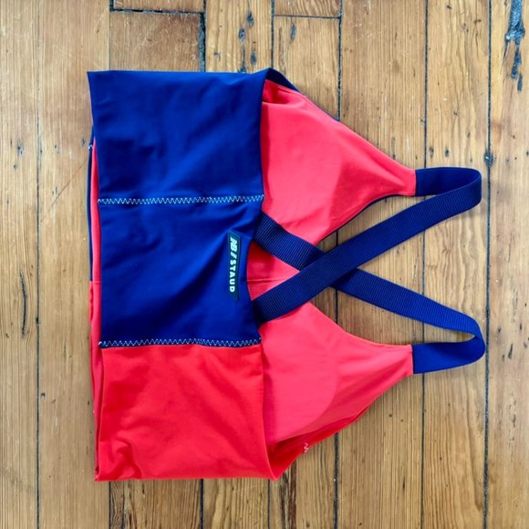 New Balance x Staud Red & Navy Colorblock Bra Top - Picture 5 of 5